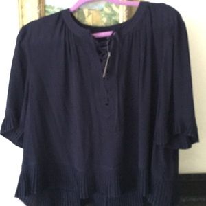Madewell XL cropped blouse with pleats